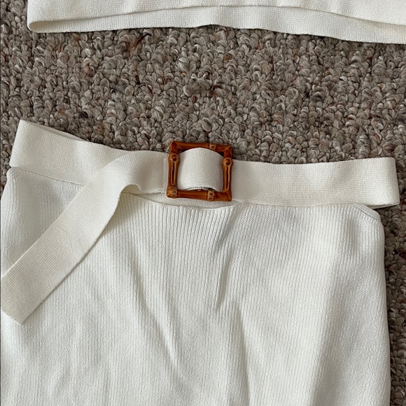 Fashion Nova Elegant White Leaving Now Skirt Set - Picture 4 of 6